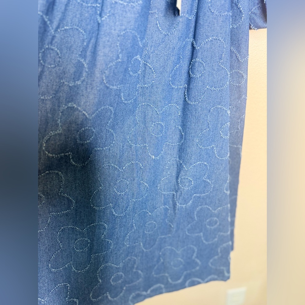 NWT Aureum Denim Flower Pattern dress size L - Picture 4 of 8